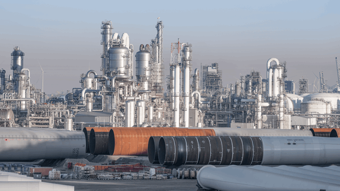 Industrie landschap windmolens