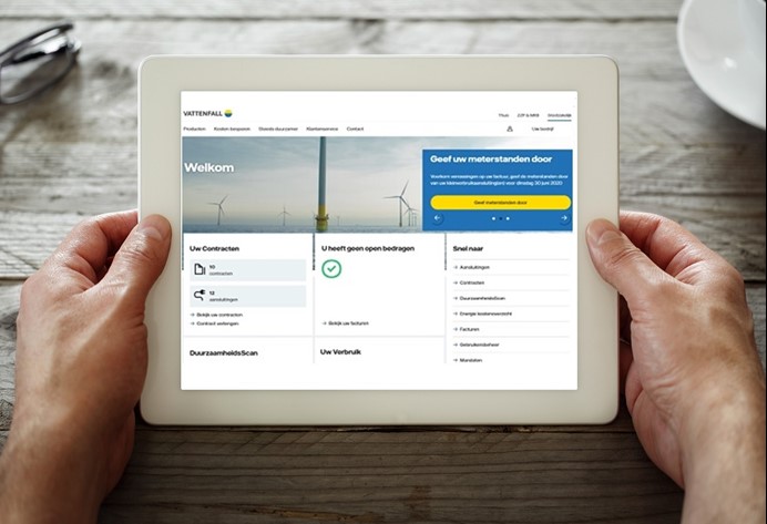 Mijn Vattenfall Zakelijk op tablet