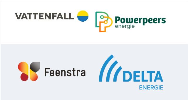 Onze 4 merken: Vattenfall, Powerpeers, Feenstra en Delta