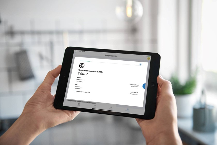 Energierapport op tablet
