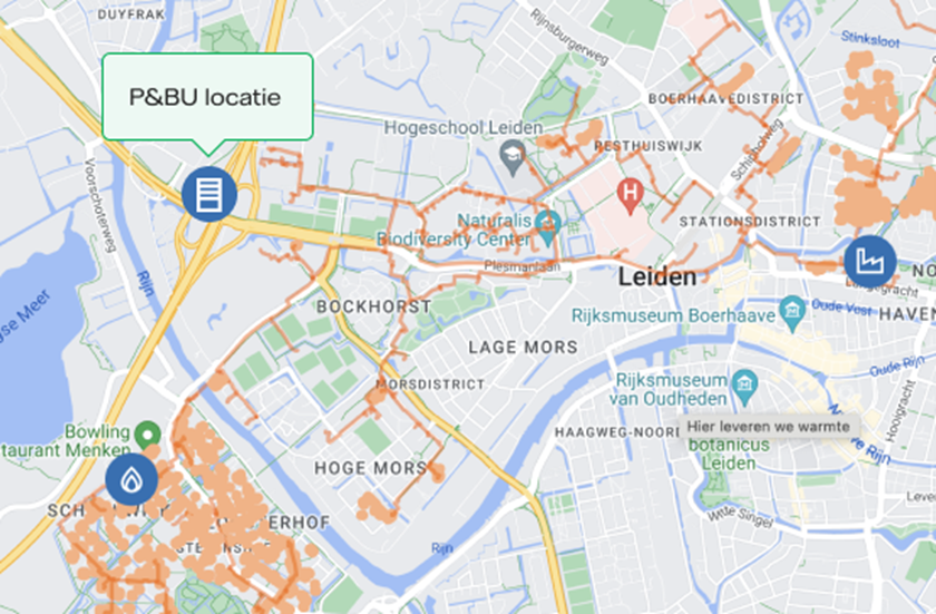 Plattegrond Leiden P&BU Warmtelinq